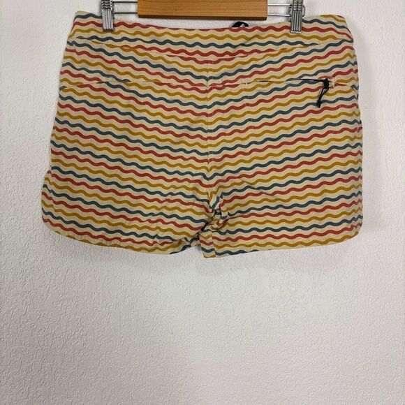 Patagonia Tan with Red, Blue, & Yellow Squiggly Line Print Swim Shorts - Picture 2 of 5